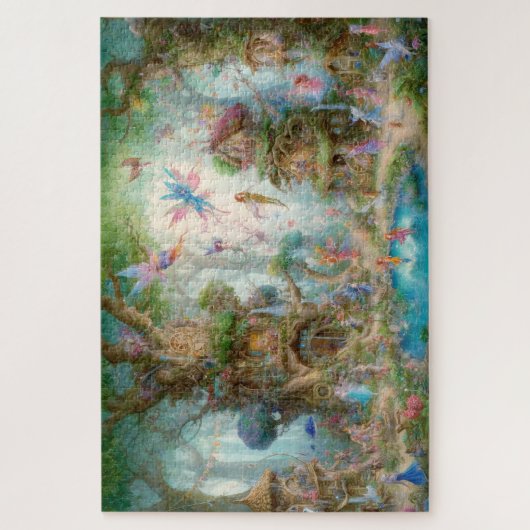 Enchanted Fairy Village Whimsical Fantasy Puzzle (Vertikal)
