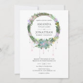 Enchanted Fairy Wreath Wedding Einladung (Vorderseite)