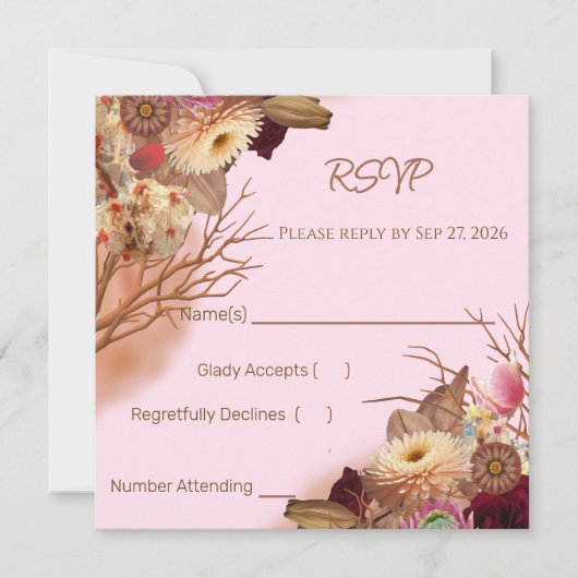 Enchanted Fairytale Boho Wildflower Wedding RSVP (Vorderseite)