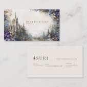 Enchanted Fairytale Castle Floral Mountain Valley Visitenkarte (Vorne/Hinten)