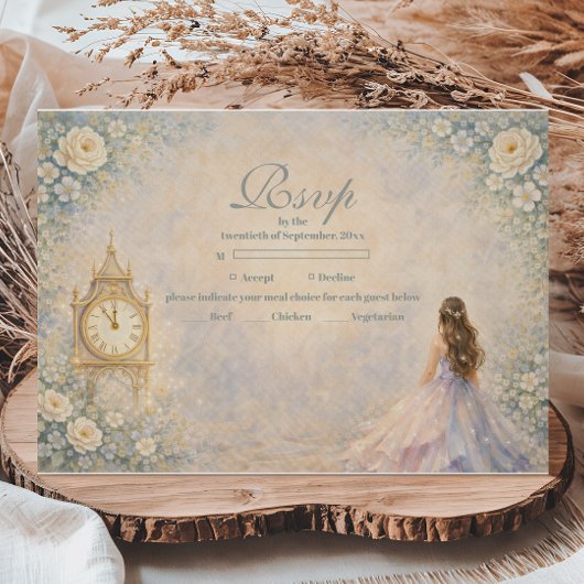 Enchanted Fairytale Garden Quinceañera RSVP Karte