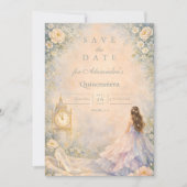 Enchanted Fairytale Garden Quinceañera Save The Date (Vorderseite)