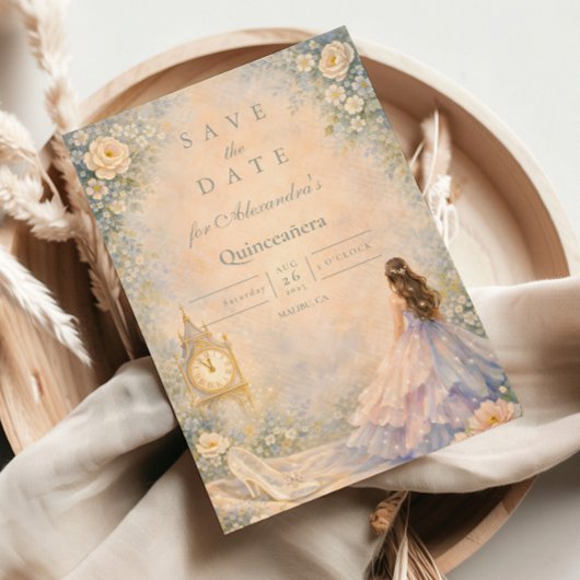 Enchanted Fairytale Garden Quinceañera Save The Date