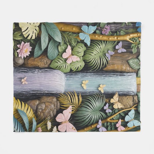 Enchanted Falls Oasis Fleecedecke (Vorderseite (Horizontal))