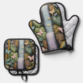 Enchanted Falls Oasis Ofenhandschuh & Topflappen-Set (Vorderseite/Rückseite)