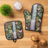 Enchanted Falls Oasis Ofenhandschuh & Topflappen-Set (Oben Unten)