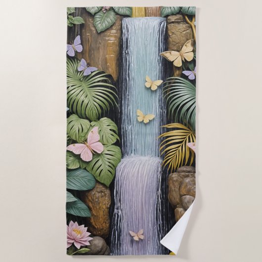 Enchanted Falls Oasis Strandtuch (Vorderseite)