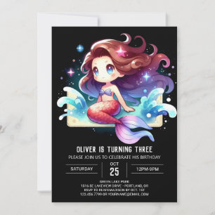 Enchanted Fantasy Mermaid Birthday Einladung