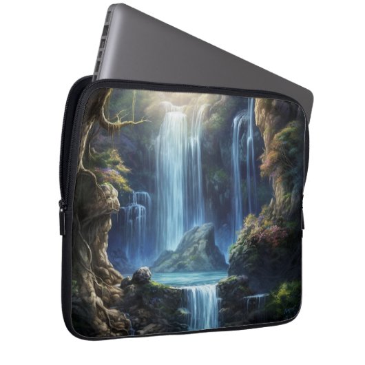 Enchanted Fantasy Waterfall Dreamscape Laptopschutzhülle (Vorne Rechts)