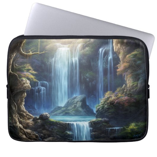 Enchanted Fantasy Waterfall Dreamscape Laptopschutzhülle (Vorderseite)