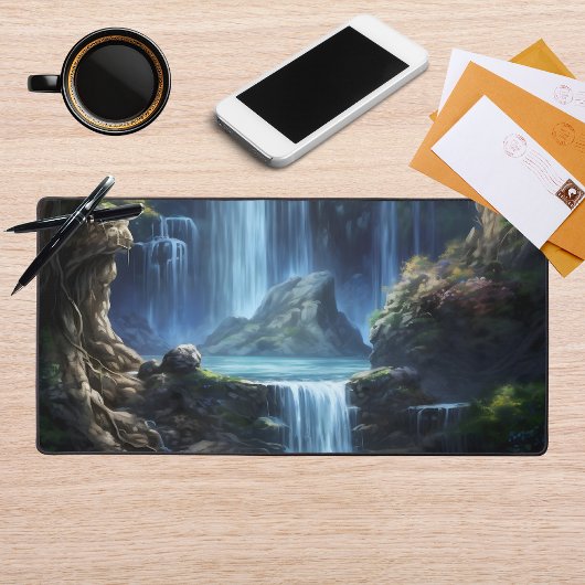 Enchanted Fantasy Waterfall Dreamscape  Schreibtischunterlage