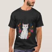 Enchanted Floral Cat T-Shirt (Vorderseite)