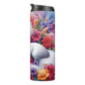 Enchanted Floral White Horse Dream Thermosbecher (Nach rechts gedreht)