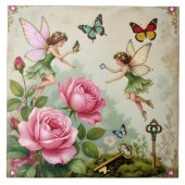 Enchanted Flroral Fairies Garden Fliese (Vorderseite)
