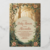 Enchanted Forest  Baby Shower Folieneinladung (Vorderseite)
