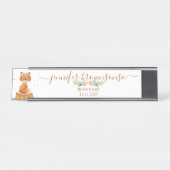 Enchanted Forest Baby Shower Schreibtischnamensplakette (Vorderseite )