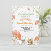 Enchanted Forest Birthday Invitation Einladung (Stehend Vorderseite)
