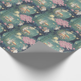 Enchanted forest, Bunny cherry blossom Geschenkpapier