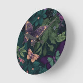 Enchanted Forest Butterflies Botanical Clock Runde Wanduhr (Winkel)