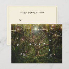 Enchanted Forest Butterflies Gold Lights RSVP Karte
