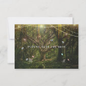 Enchanted Forest Butterflies Gold Lights Save The Date (Vorderseite)