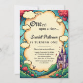 Enchanted Forest Castle Fairytale 1st Birthday Einladung (Vorderseite)