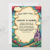 Enchanted Forest Castle Woodland Fairytale Wedding Einladung (Vorderseite)