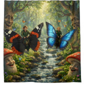 Enchanted Forest elf butterfly rider shower curtai Duschvorhang (Vorderseite)