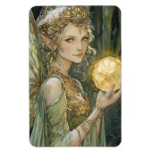 Enchanted Forest Elf Maiden With Crystal Ball Magnet (Vertikal)