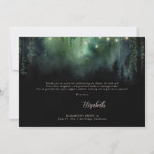 Enchanted Forest Emerald Floral Fairy Sweet 16 Dankeskarte (Rückseite)