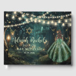 Enchanted Forest Emerald Green Star Bat Mitzvah Gästebuch<br><div class="desc">Lassen Sie sich von Ihrem besonderen Tag für die Jahre verzaubern und genießen Sie ein individuelles Gästebuch. Mit einem Mädchen gekleidet in einem smaragdgrünen Kleid und einem verzauberten Waldhintergrund. Der Stern, das Mädchen und die Schmetterlinge sind beweglich, veränderbar, mehrbar und abnehmbar. Passen Sie es an, um Ihren Anlass Anzug. Personalisieren...</div>
