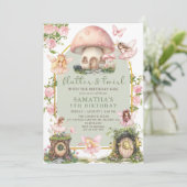 Enchanted Forest Fairy Birthday Invitation Einladung (Stehend Vorderseite)