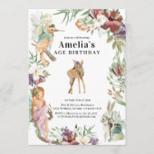 Enchanted Forest Fairy Birthday Party Invite Einladung (Vorderseite)