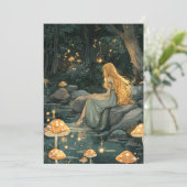 Enchanted Forest Fairy First Birthday  Einladung (Stehend Vorderseite)