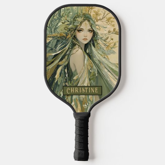 Enchanted Forest Fairy Personalized  Pickleball Schläger (Rückseite)