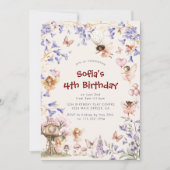 Enchanted Forest Fairy Treehouse Birthday Invite Einladung (Vorderseite)