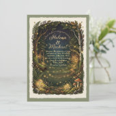 Enchanted Forest Firefly Wedding Invitation Einladung (Stehend Vorderseite)