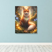 Enchanted forest fox glow leinwanddruck (Insitu (Holzboden))