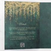 Enchanted Forest Gold Greenery Emerald Twinkle Dreifach Gefaltete Einladung (Innen Erste Seite)