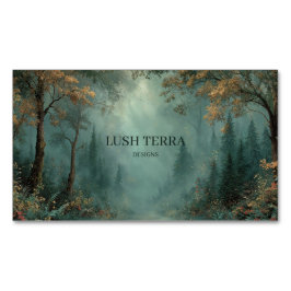 Enchanted Forest Gold Sparkle Teal Mist Magnetische Visitenkarte