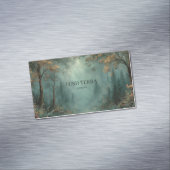 Enchanted Forest Gold Sparkle Teal Mist Magnetische Visitenkarte (Beispiel)