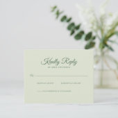 Enchanted Forest  Green Wedding RSVP Karte (Stehend Vorderseite)