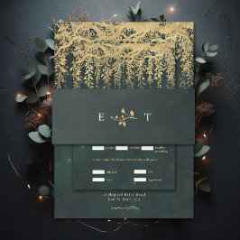 Enchanted Forest Hanging Gold Greenery Wedding Einladungsbanderole