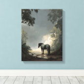 Enchanted Forest Horse Light Beam Art Leinwanddruck (Insitu (Holzboden))