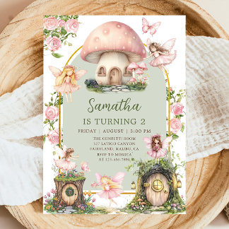 Enchanted Forest Magical Fairy Birthday Invitation Einladung