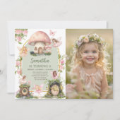Enchanted Forest Magical Fairy Birthday Photo Einladung (Vorderseite)