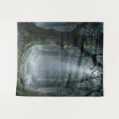 Enchanted Forest | Misty Green Fantasy Tapestry Wandteppich (Vorderseite (Horizontal))