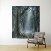 Enchanted Forest | Misty Green Fantasy Tapestry Wandteppich (Beispiel)
