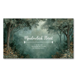 Enchanted Forest Misty Teal Green Painterly Magnetische Visitenkarte