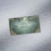 Enchanted Forest Misty Teal Green Painterly Magnetische Visitenkarte (Beispiel)